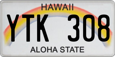 HI license plate YTK308