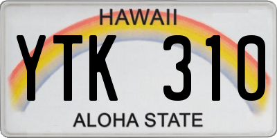 HI license plate YTK310