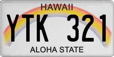 HI license plate YTK321