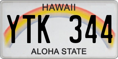 HI license plate YTK344