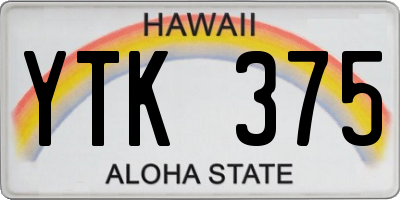 HI license plate YTK375