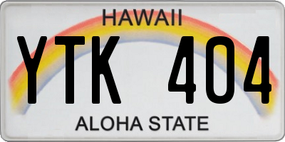HI license plate YTK404