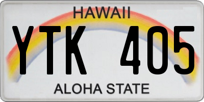 HI license plate YTK405