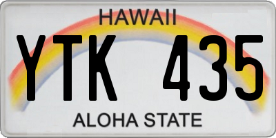 HI license plate YTK435