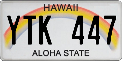 HI license plate YTK447