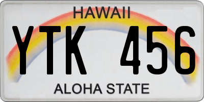 HI license plate YTK456