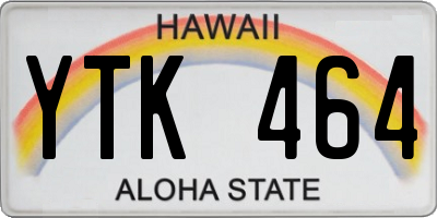 HI license plate YTK464
