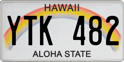 HI license plate YTK482
