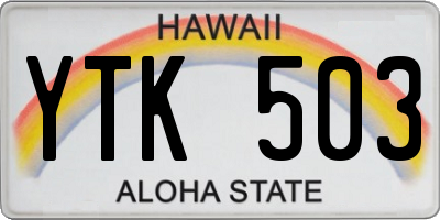 HI license plate YTK503