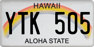 HI license plate YTK505