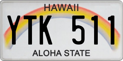 HI license plate YTK511