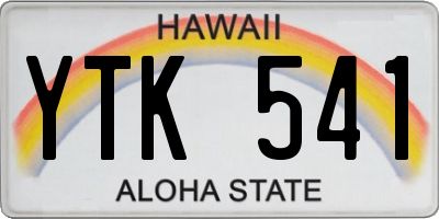 HI license plate YTK541