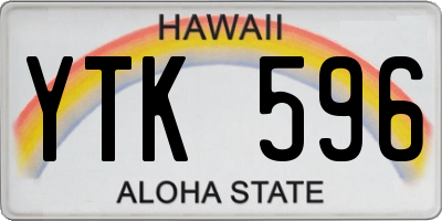 HI license plate YTK596