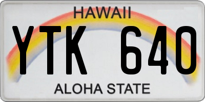 HI license plate YTK640