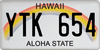 HI license plate YTK654