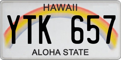 HI license plate YTK657