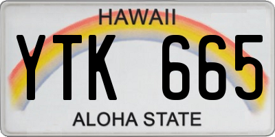 HI license plate YTK665