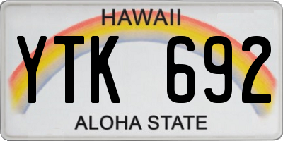 HI license plate YTK692