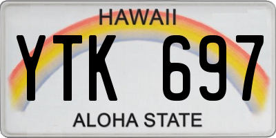 HI license plate YTK697