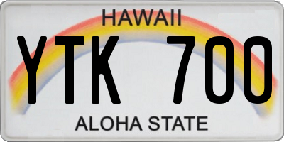 HI license plate YTK700