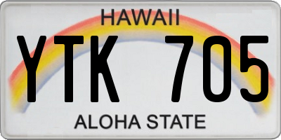 HI license plate YTK705