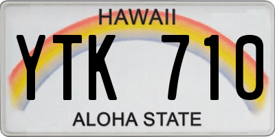 HI license plate YTK710