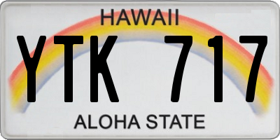 HI license plate YTK717