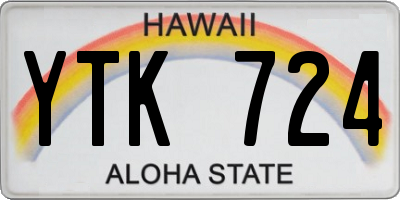 HI license plate YTK724