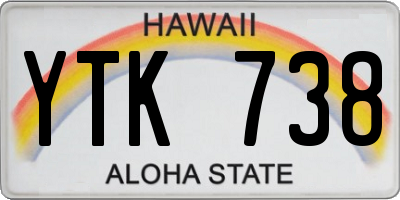 HI license plate YTK738
