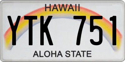 HI license plate YTK751