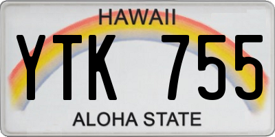 HI license plate YTK755