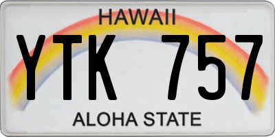 HI license plate YTK757