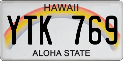 HI license plate YTK769