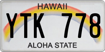 HI license plate YTK778