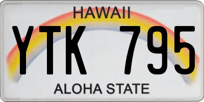 HI license plate YTK795