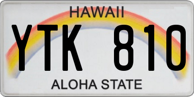 HI license plate YTK810