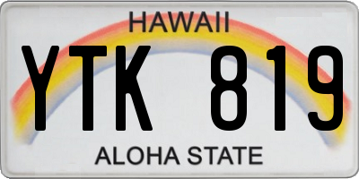HI license plate YTK819