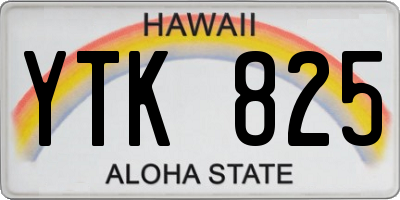 HI license plate YTK825