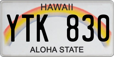 HI license plate YTK830