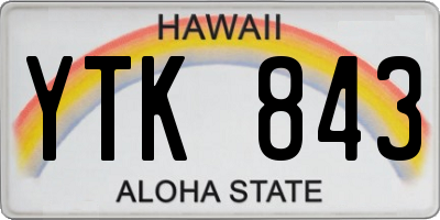 HI license plate YTK843