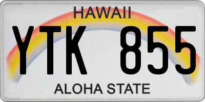 HI license plate YTK855