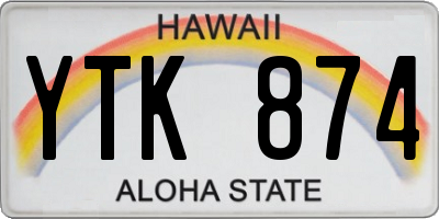 HI license plate YTK874