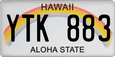 HI license plate YTK883