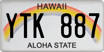 HI license plate YTK887