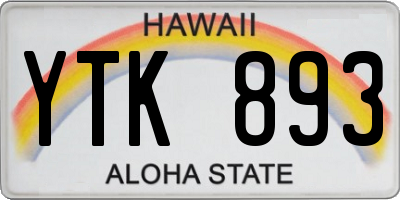 HI license plate YTK893