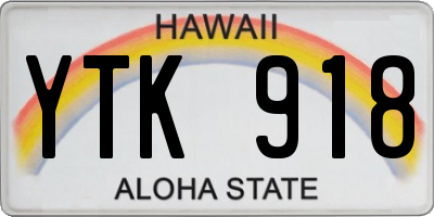 HI license plate YTK918