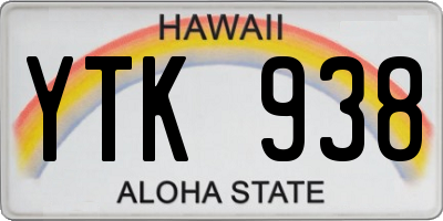 HI license plate YTK938