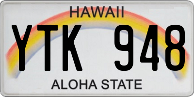 HI license plate YTK948