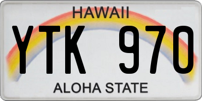 HI license plate YTK970
