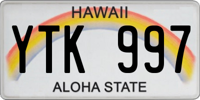 HI license plate YTK997